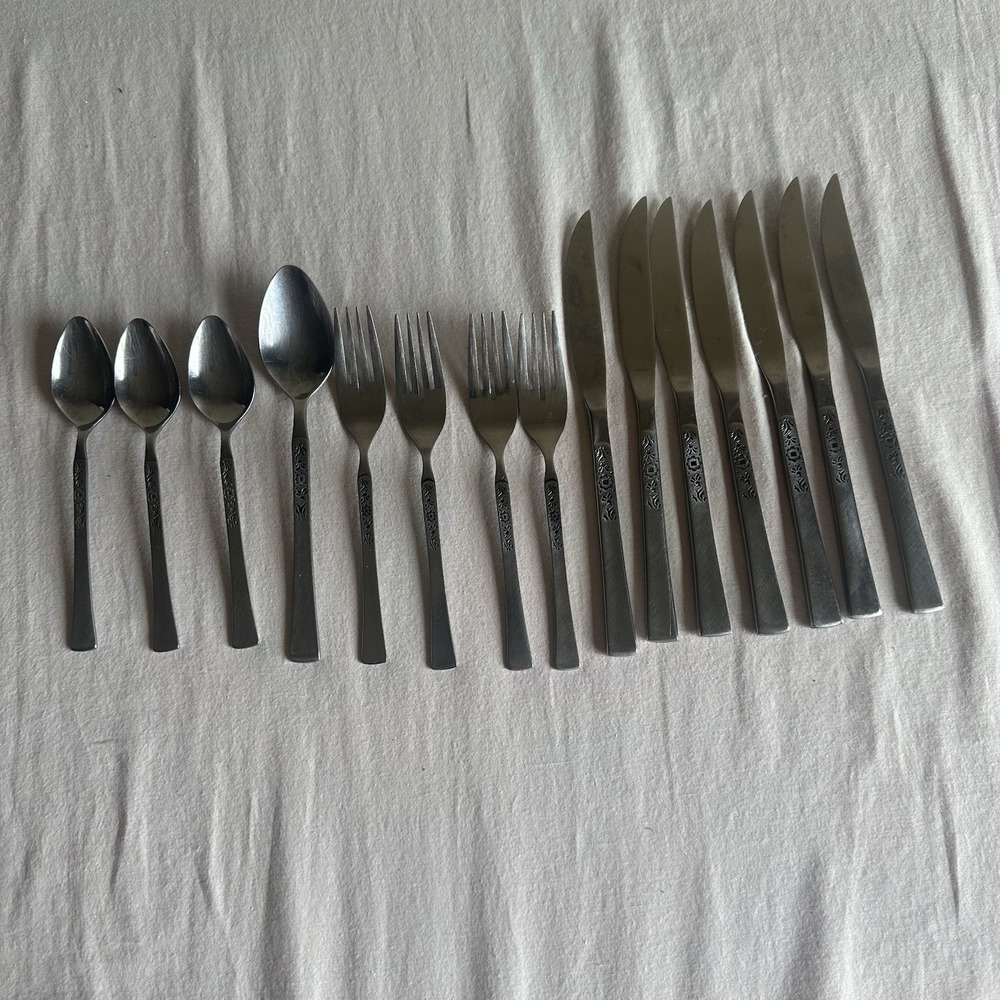 Vintage EKCO Eterna Japan Cantina Stainless Steel Flatware 15 Pieces Replacement